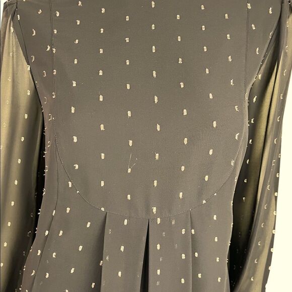 NWOT Catherine Malandrino Black/Platinum Chiffon Babydoll Dress Size 12 - Picture 6 of 9